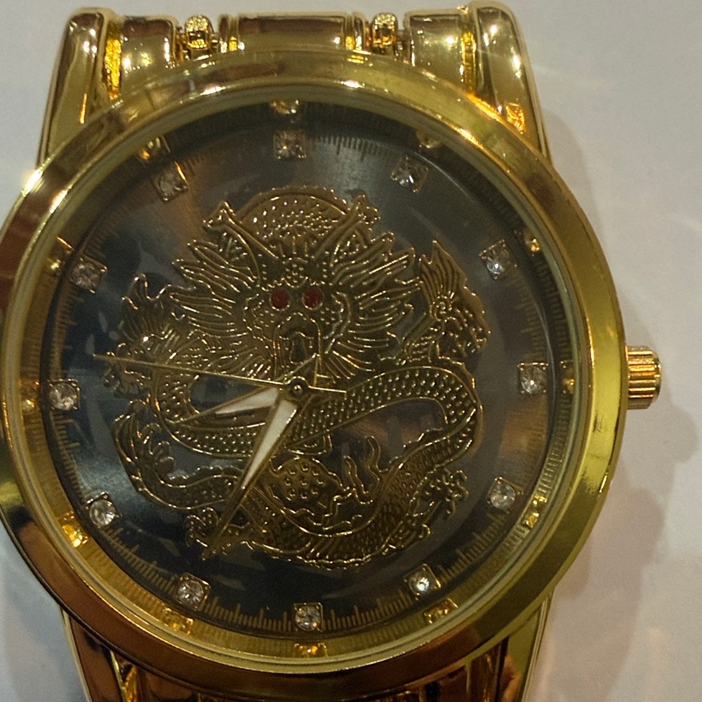 #67 ORUSS Gold Dragon Design Men's Watch Steel, Waterproof